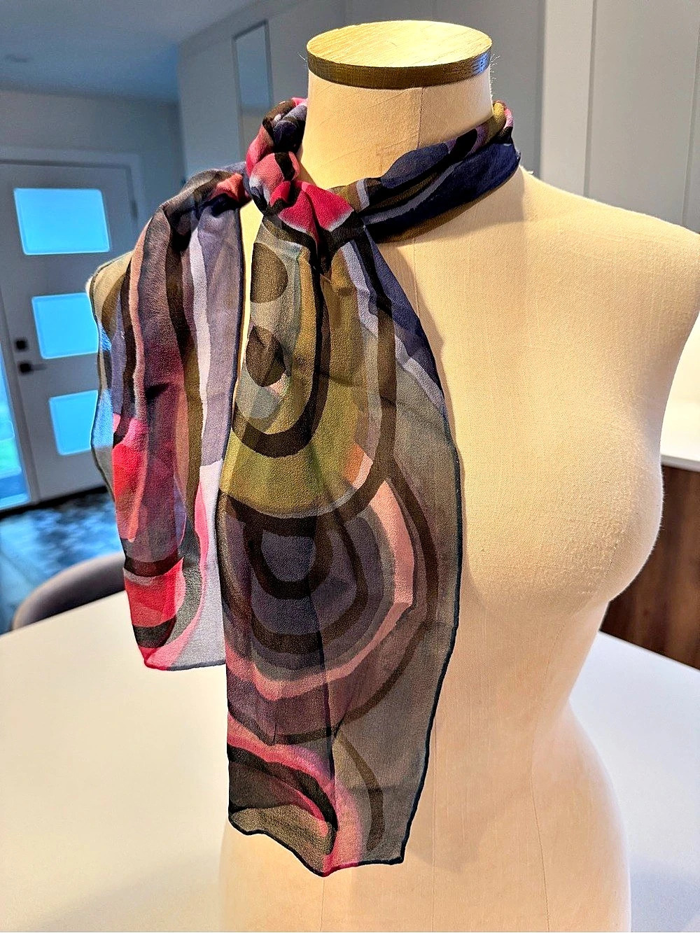 Hand Painted Silk Scarf by Ori